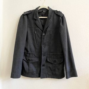 Heritage 1981 Jacket Mens  Size M Black Wool Blend Button Front Classic Edition
